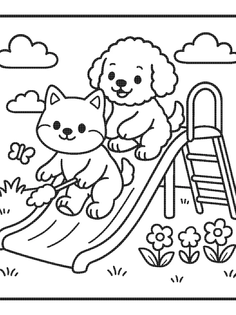 PLAYFUL PUPPIES Coloring & Activity Book — Puppy Love in Every Page! 🐶